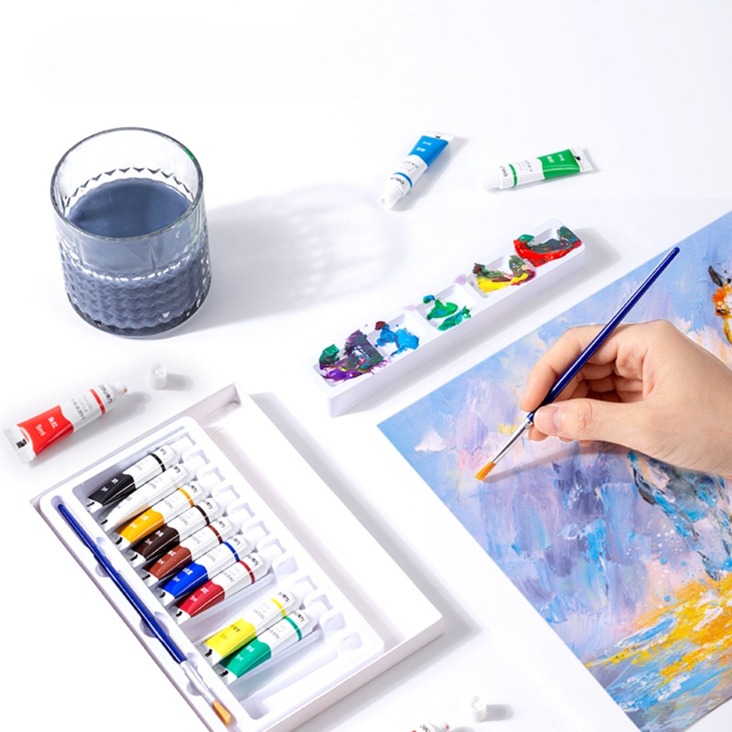 Acrylic Paint with brush